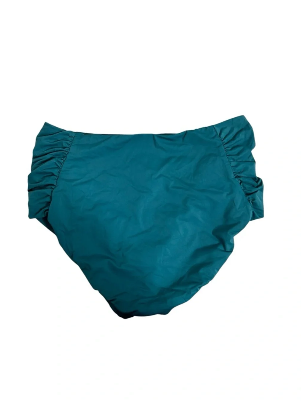 Jantzen Teal High Waisted Bikini Swim Bottom with Side Ruching Women’s Size 4